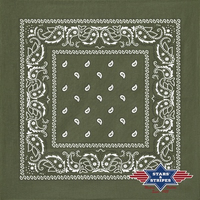 Stars and Stripes bavlněný šátek bandana zelená 10
