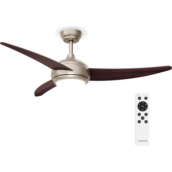 Klarstein Таванен вентилатор El Paso с лампа | 132 см | 35 W | Тиха работа | Дърво ()