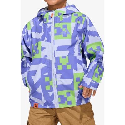 Dětská bunda adidas TERREX Minecraft Climaproof Rain Jacket - violet to/cobalt blue/luc lime
