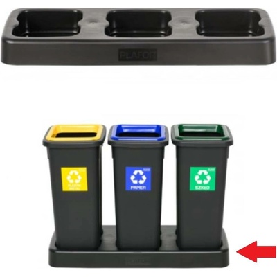 Igotrend, 823001 Podstavec UH FIT BIN 3 x 20 l černý