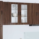 vidaXL Стенен стъклен шкаф PORTO Кафяв дъб 80 x 31 x 80 см (885422)
