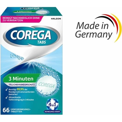 Corega Tabs 3 Minute čisticí tablety na zubní náhrady 66 ks – Hledejceny.cz