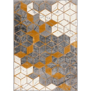 FD Килим в цвят жълта охра и сиво 133x190 cm Soft - FD (5901760378321)