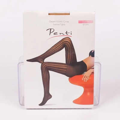 Дамски чорапогащник в бежов цвят с райе - 20 den