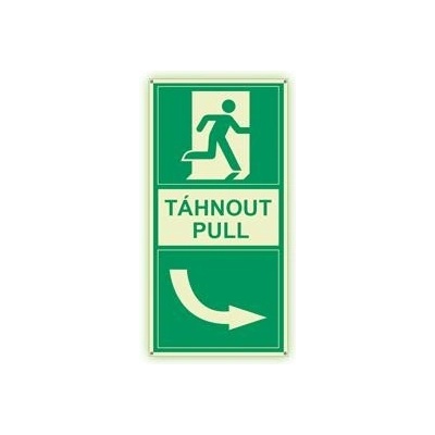 Pod kliku dveří - Táhnout - Vpravo - fotoluminiscenční tabulka s dírkami, plast 2 mm 200x100 mm