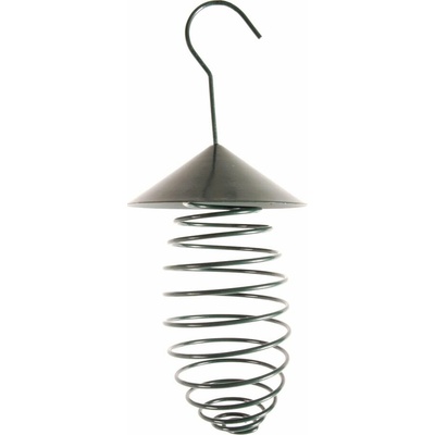 Esschert Design Tmavozelené kovové kŕmidlo so strechou ⌀ 10,8 cm
