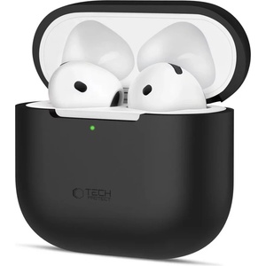 Tech-protect SILICONE защитен калъф за Apple AirPods 4 черен (5906302370115)
