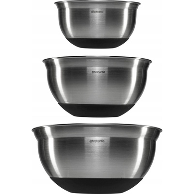Brabantia Mísy sada matná ocel 1 l 1,6 l a 3 l