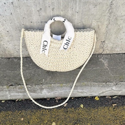 CHICA 42x25x8 cm béžová letní proutěná kabelka