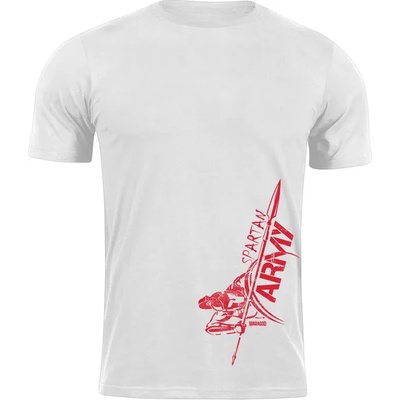 DRAGOWA Тениска с къс ръкав Spartan Army Redmyles, бяла, 160 г/м2 (8123)