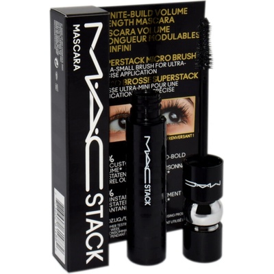 MAC M.A.CStack Micro Brush Mascara objemová a prodlužující řasenka pro krátké řasy Black 12 ml