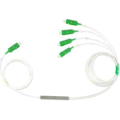 Conneu Оптичен PLC сплитер 1х4 с SC-APC конектори, Blockless, Conneu (CNPLC-104-SCA1-SCA1-BL)