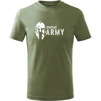 DRAGOWA детска тениска с къс ръкав Spartan Army, маслиненозелена (7118)