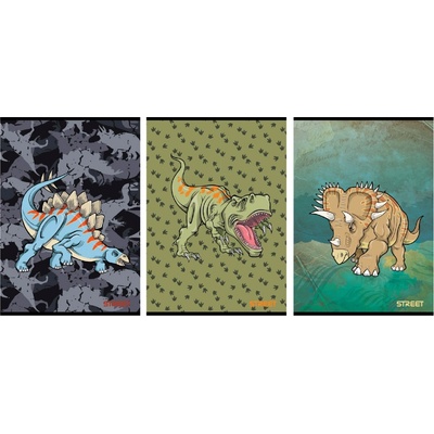 Eurocom Тетрадка Street, А5, бели листа, 54л, ВАР (30041-А-DINOSAURS)