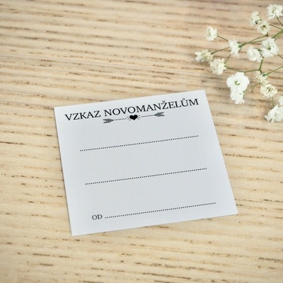 Svatba-eshop Kartička Vzkaz novomanželům - zábava pro svatební hosty – Zboží Dáma
