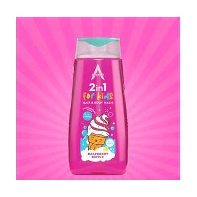 Astonish Sprchový gel a šampon 2v1 pro děti s vůní malin a vanilky 400 ml – Sleviste.cz