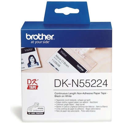 Brother DK-N55224, 54мм x 30, 48м, бял незалепващ хартиена ролка (DKN55224)
