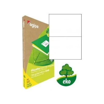 Etikety univerzálne recyklované 210x148,8mm Agipa A4 100 hárkov