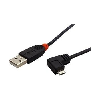 Lindy 11.44.8705 USB 2.0 USB A(M) - micro USB B(M), lomený 90° vlevo, 0,5m