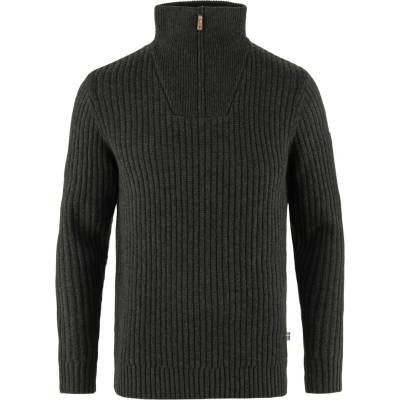 Fjällräven Мъжки вълнен пуловер Fjällräven Övik Half Zip Knit Jumper - Dark Olive - размер S (005-6745-0212)