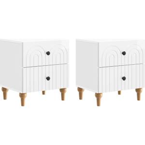 vidaXL Нощен шкаф 2 бр. Бял гланц 43 x 34, 5 x 48 см (894074)