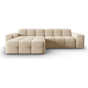 Micadoni Бежов ъглов диван от кадифе (ляв ъгъл) Kendal - Micadoni Home (MIC_LC_S_121_F1_KENDAL4)