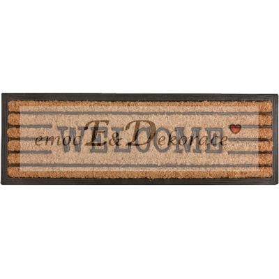 Esschert Design Best for Boots s kokosovým vláknom a nápisom Welcome prírodná s čiernou 75 x 25 cm