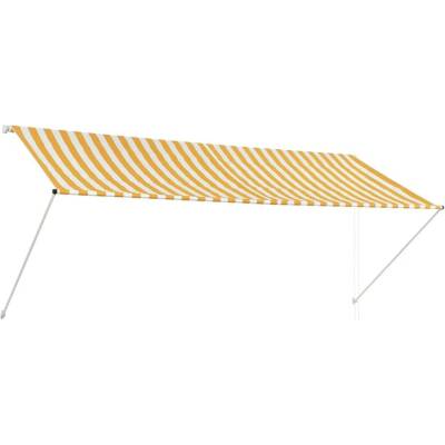 Greatstore Zatahovací markýza žluto-bílá 300 x 150 cm