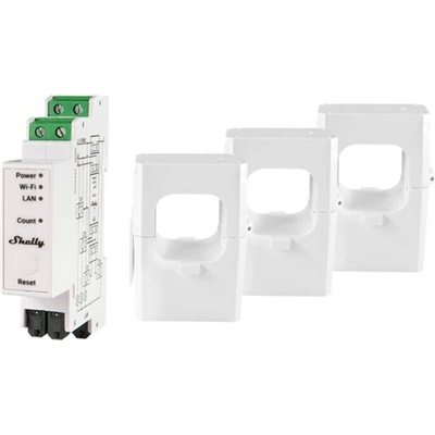 Shelly Pro 3EM 400A biela / Trojfázový merač spotreby / BT 4.2 / WiFi (Pro3EM-400)