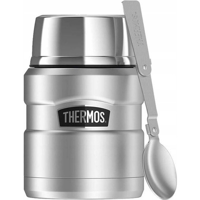 Thermos termoska na jídlo s lžící a hrnkem nerezová ocel 470 ml