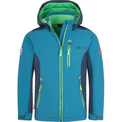 TROLLKIDS Детско софтшел яке Trollkids Kid's Balestrand Jacket Softshell jacket - Dark Marine / Mystic Blue / Arctic Blue - размер 98 (EU) (703-4381-0412)
