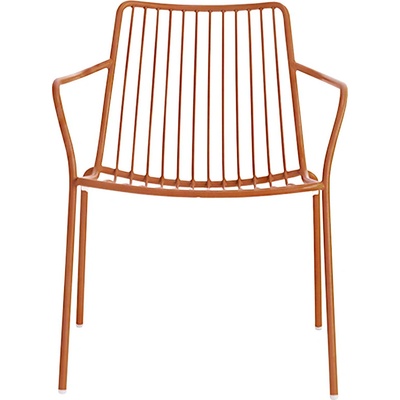 Pedrali Nolita 3659 s područkami Terakotově červené kovové zahradní křeslo