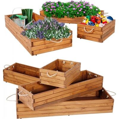 A-Z Reklama CZ dřevěný truhlík z borového dřeva 500x355x200 mm tmavě hnědý