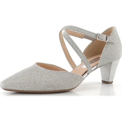 Gabor metalické lodičky s nártovým páskem silber 01.363.61