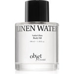 KUNDAL Objet Satin Glow Body Oil подхранващо масло за тяло за интензивна хидратация с аромат Linen Water 100ml