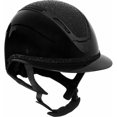 Equestro Apocalypse Glossy Rhinestone jazdecká prilba dámska veľký šilty čierna