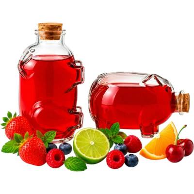 Bimberek Sklenená Fľaša Prasiatko George 350 ml na Likéry Alkohol Darček Nádoba
