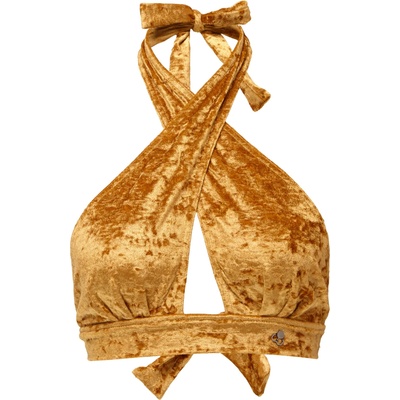 Goldbee VELVET SWIMSUIT CROSS zlatá