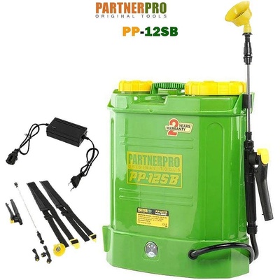 PartnerPro Пръскачка акумулаторна, PARTNERPRO PP-12SB, 12 л, 12V, 8Ah, с удължение и 4 дюзи (ET15340)