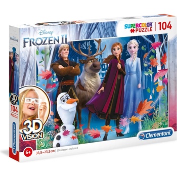 Clementoni SuperColor Frozen II 3D Vision Пъзел За момичета 6+ години 104 бр