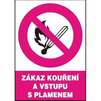 MAGG Zákaz kouření a vstupu s plamenem - samolepka A5