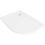 Mexen Flat полукръгъл душов подиум slim ляв 120 x 90 см, бял, сифон хром - 41109012L (41109012L)