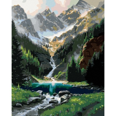 Diamondi Diamantové maľovanie TICHÉ MIESTO V HORÁCH 40 x 50 cm bez rámu a bez vypnutia plátna