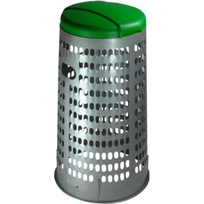 HTI Stojan na odpadkové pytle ECO TRESPOLO 110 l, šedá nádoba, zelené víko