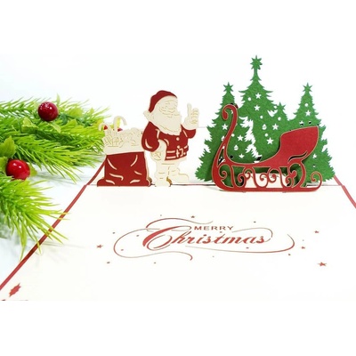 Kiriori Поздравителна картичка "Дядо Коледа с шейна