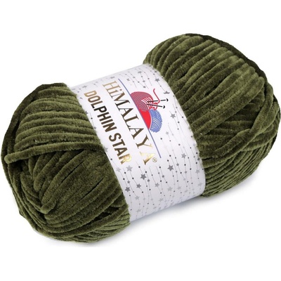 Pletací žinylková příze s lurexovým vláknem Dolphin Star 100 g Varianta: 15 (92161) zelená stepní, Balení: 1 ks 52785/131243/258160