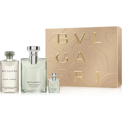 Bvlgari Pour Homme EDP 100 ml + Bvlgari Pour Homme EDP 5 ml + Bvlgari Pour Homme parfémovaný sprchový gel pro muže 75 ml