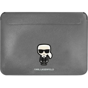 KARL LAGERFELD Калъф за лаптоп/таблет до 16"" Karl Lagerfeld Iсonik Karl, Сребрист (KF000901-0)