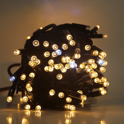 Външна светлинна линия 100 led лампи топло бяло със светкавица студено бяло К17