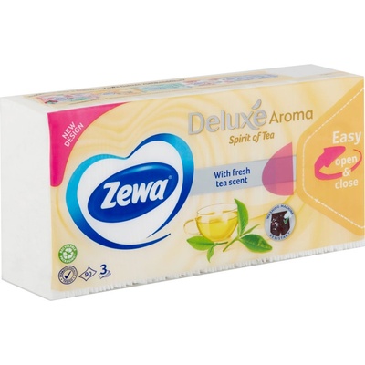 Zewa Deluxe papírové kapesníčky 3-vrstvé Spirit of Tea 10 x 9 ks